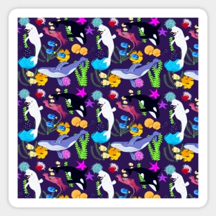 Whales and Sea Creatures Pattern Sticker